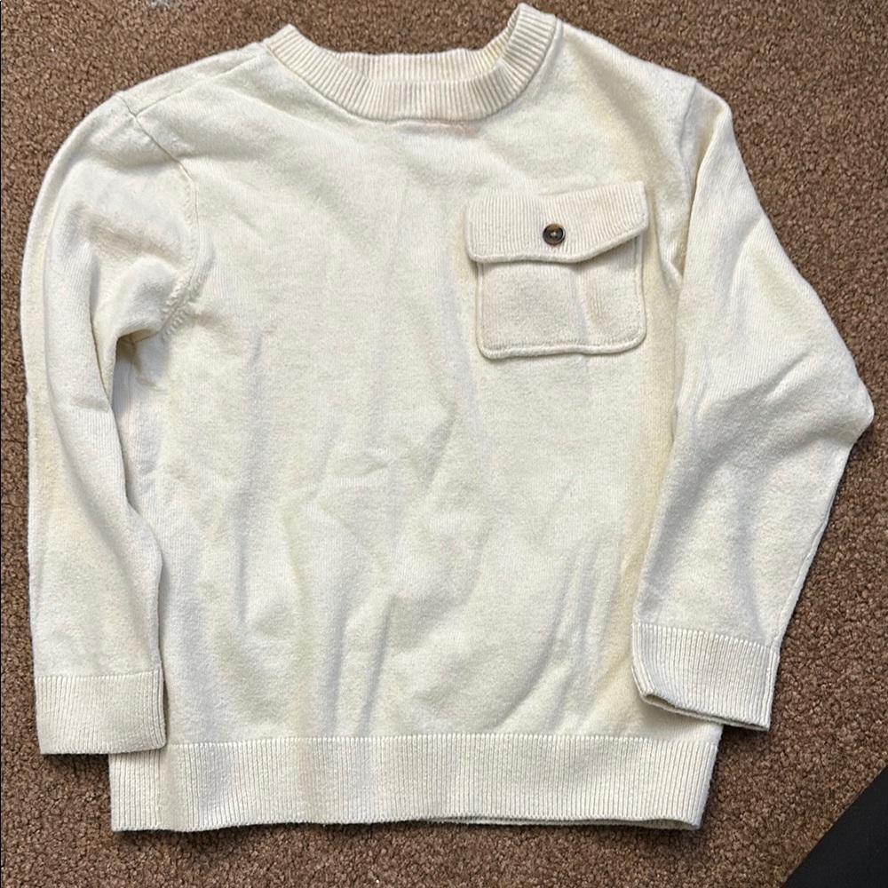 Cozy Cream Sweater with Pocket